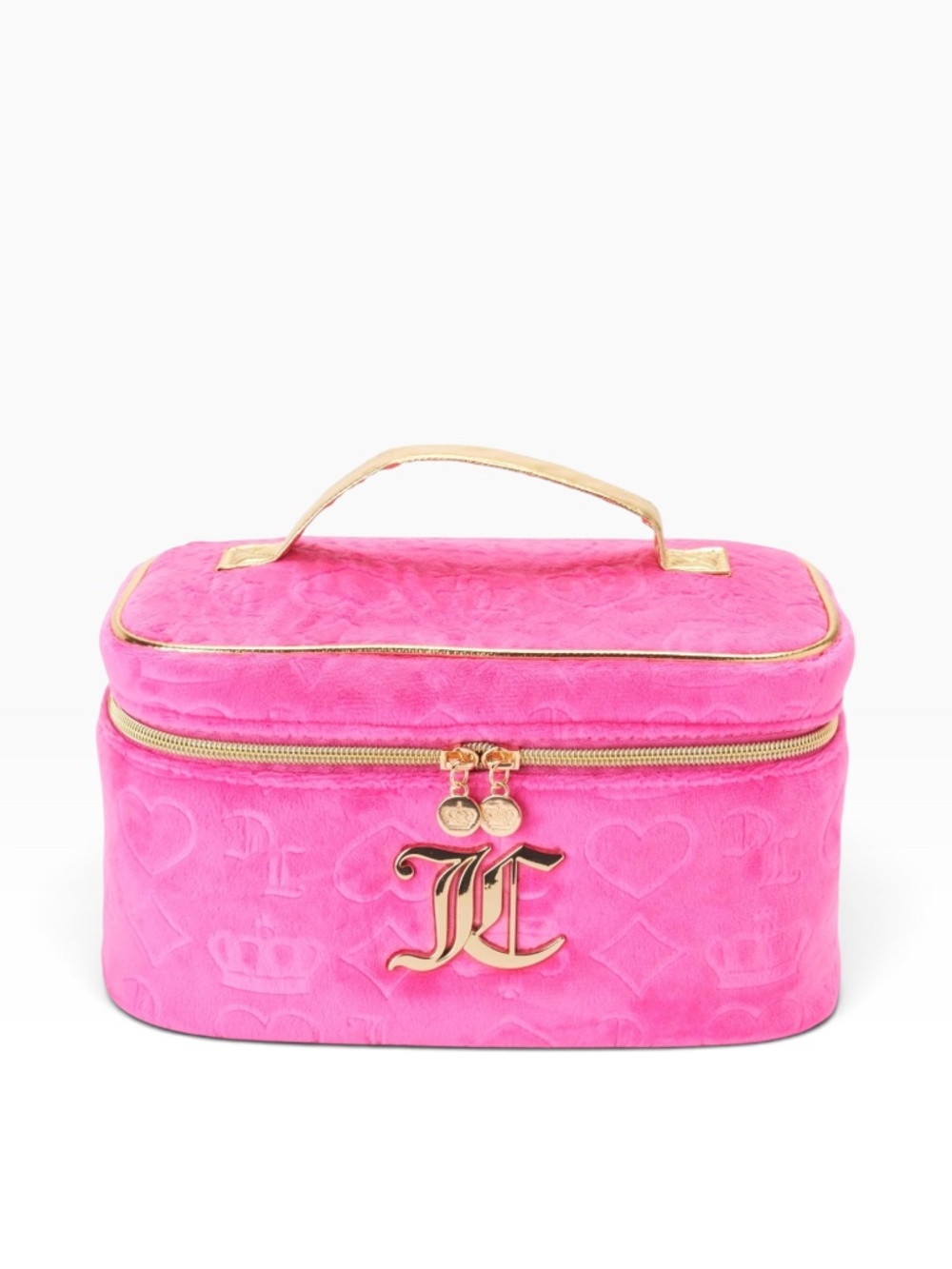 Juicy Couture Hot Pink Velour Quilted Cosmetic Case with Bottle - NWT